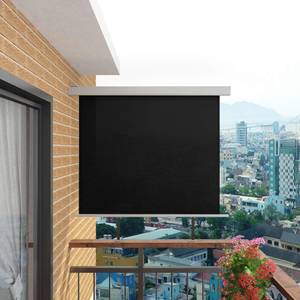 Balkon-Seitenmarkise 296191 Schwarz - Metall - Textil - 150 x 235 x 1 cm