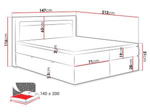 Boxspringbett Kilian Weiß - Breite: 147 cm