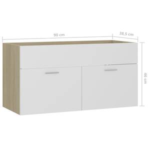 Badezimmerschrank 3037856-2 Eiche Sonoma Dekor - Weiß - Breite: 90 cm