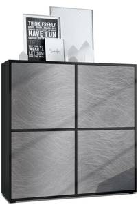 Highboard Cuba V2 Schwarz - Graumetallic