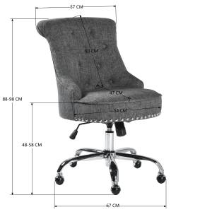Chaise de bureau scandinave gris Gris - Textile - 66 x 88 x 54 cm