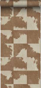 papier peint imitation peau de vache 733 Marron - Fibres naturelles - Textile - 53 x 1005 x 1005 cm