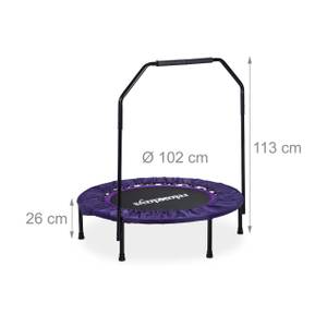 Trampolin faltbar mit Haltestange Schwarz - Violett - Weiß - Metall - Kunststoff - Textil - 102 x 113 x 102 cm