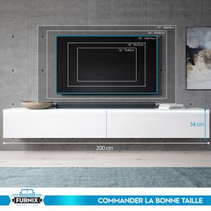FURNIX meuble tv BARGO sans LED Blanc