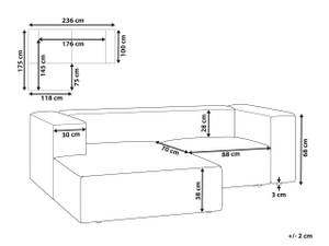 2-Sitzer Sofa VERNON Beige - Taupe - Armlehne davorstehend rechts