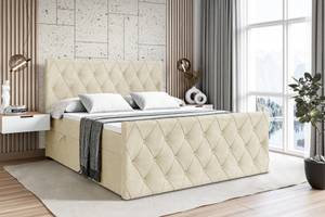 Boxspringbett - AMAY Beige - Breite: 120 cm - H3