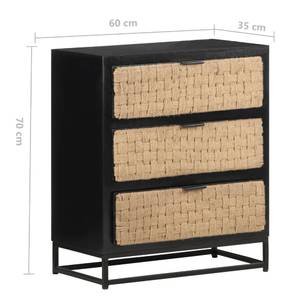 Sideboard 323492 Schwarz - Massivholz - Holzart/Dekor - 60 x 70 x 35 cm