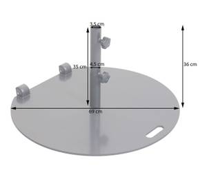 Sonnenschirmständer A33 rollbar Grau - Metall - 69 x 36 x 69 cm