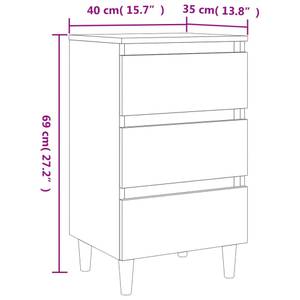 Nachttisch 3009517-2 (2er Set) Steingrau