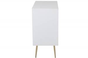 Commode design PIKA couleur blanc Blanc - Bois massif - 80 x 84 x 40 cm