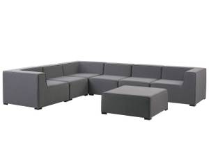 Lounge Set AREZZO 2-tlg Schwarz - Dunkelgrau - Grau - 320 x 250 cm - 3er Set
