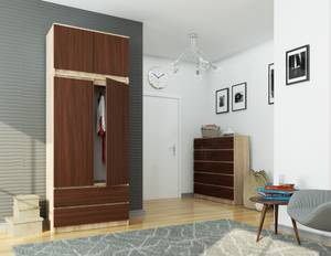 Armoire avec surmeuble S90 2T 2S CLP Imitation chêne de Sonoma - Imitation wengé