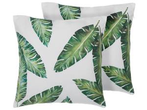 Coussin décoratif DIANELLA Vert - Blanc - Textile - 45 x 12 x 45 cm