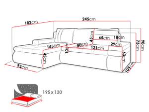 Ecksofa Oslo Mini Schwarz - Ecke davorstehend links