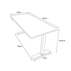 Höhenverstellbarer Schreibtisch LUMINA Weiß - 120 x 60 cm - Schwarz