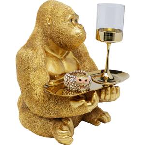 Deko Figur Gorilla Butler Gold - Kunststoff - 29 x 37 x 32 cm