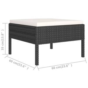 Garten-Sofagarnitur (13-teilig) 3094528 Schwarz - Metall - Polyrattan - 60 x 35 x 60 cm