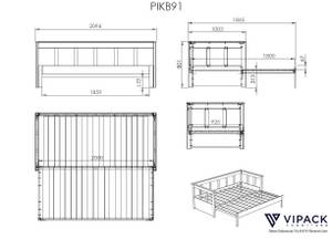 Lit enfant PINO KSB005 Blanc - 80 x 100 cm