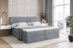 Boxspringbett MOETI Hellgrau - Breite: 160 cm - H4