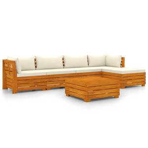 Garten-Lounge-Set (6-teilig) 3087286 Weiß - Massivholz - Holzart/Dekor - 68 x 30 x 68 cm