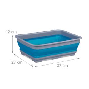 Panier de rangement pliable Bleu - Gris - Matière plastique - 37 x 12 x 27 cm