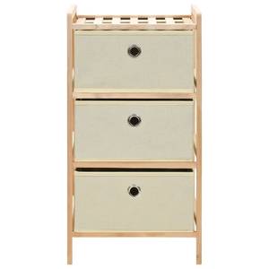 Étagère de stockage 296014-1 Beige - Bois massif - Textile - Bois/Imitation - 32 x 60 x 26 cm