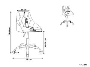 Chaise de bureau PARRISH Noir - Vert émeraude - Vert - Argenté