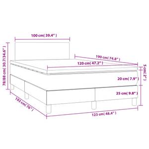 Boxspringbett 3017287-3 Dunkelgrau - 123 x 193 cm