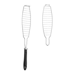 Panier à brochettes en lot de 2 Noir - Argenté - Métal - Matière plastique - 59 x 3 x 11 cm