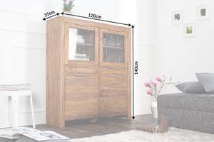 Highboard PURE 140cm natur Sheeshamholz Braun - Massivholz - Holzart/Dekor - 120 x 140 x 35 cm