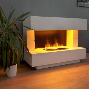 Glow Fire Kant OMC500 Elektrokamin Weiß - Holzwerkstoff - Metall - 120 x 90 x 50 cm
