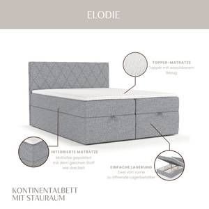 Boxspringbett Elodie Grau - 200 x 110 x 208 cm