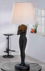 Tischlampe Lady Black and White Schwarz - Kunststoff - 31 x 78 x 31 cm