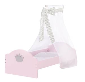 Puppenstandbett Prinzessin Sophie Pink - Massivholz - 31 x 53 x 52 cm