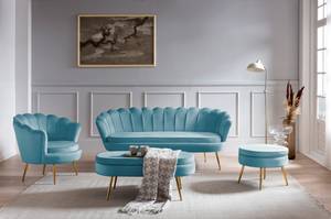 Muschelsofa Orizari Blau - Textil - 180 x 78 x 76 cm