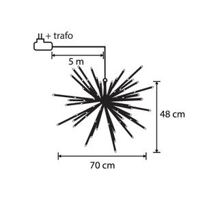 Lichterkette Feuerwerk Schwarz - Weiß - Kunststoff - 70 x 48 x 70 cm