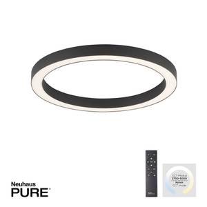 LED Deckenlampe PURE Lines Round Grau - Metall - 50 x 4 x 50 cm