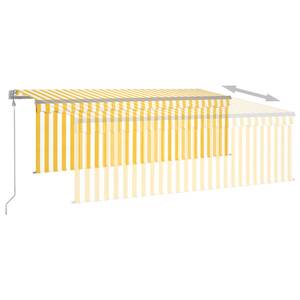 Auvent rétractable 3014354-2 Blanc - Jaune - Largeur : 450 cm