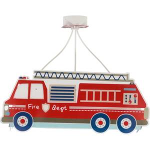 Kinder Deckenleuchte FIRE TRUCK Rot - Weiß - Kunststoff - 14 x 22 x 14 cm