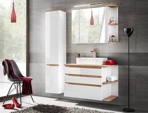 Armoire haute PLATINUM HC35 2D Blanc - Bois manufacturé - Matière plastique - 35 x 176 x 30 cm