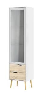 Vitrine Napoli Blanc - En partie en bois massif - 50 x 200 x 39 cm