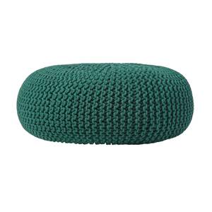 Großer Strickpouf 100% Baumwolle Dunkelgrün