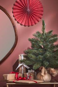 Sapin de Noël avec toile Forest Frosted 46 x 60 x 46 cm