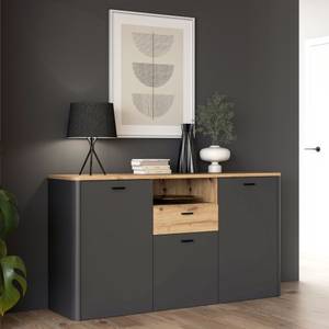 Sideboard Leone 4 Grau - Holzwerkstoff - 158 x 87 x 42 cm