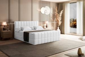 Boxspringbett MIAMI-Z Hochglanz Weiß - Breite: 140 cm - H3