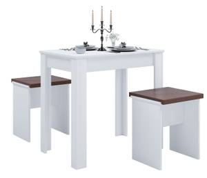 Holz Essgruppe Tischgruppe Esal L Cremeweiß - Weiß