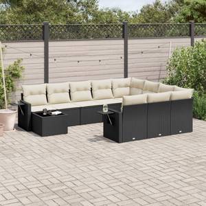 Gartensitzgruppe K3584(11-tlg) Schwarz - Massivholz - 69 x 62 x 62 cm