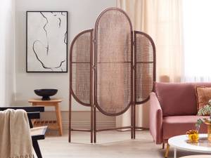 Paravent VIGEVANO Blau - Braun - Rattan - 134 x 180 x 4 cm