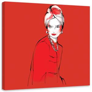 Leinwandbild Modern Woman Glamour in Rot 50 x 50 cm