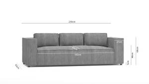 Cord Sofa 3 sitzer Rouen Hellgrau